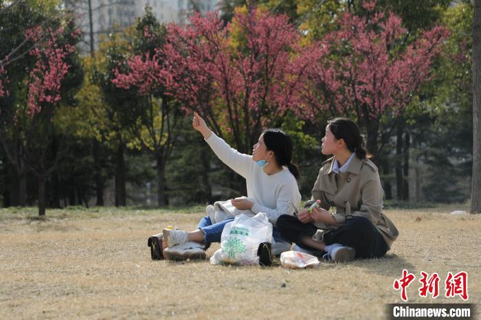 河南鄭州:市民踏春賞景享受春光